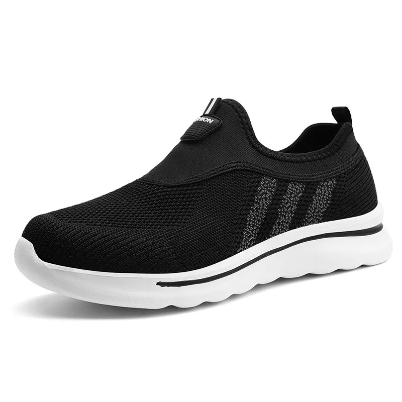 Navy blue sneaker with white sole on a white background